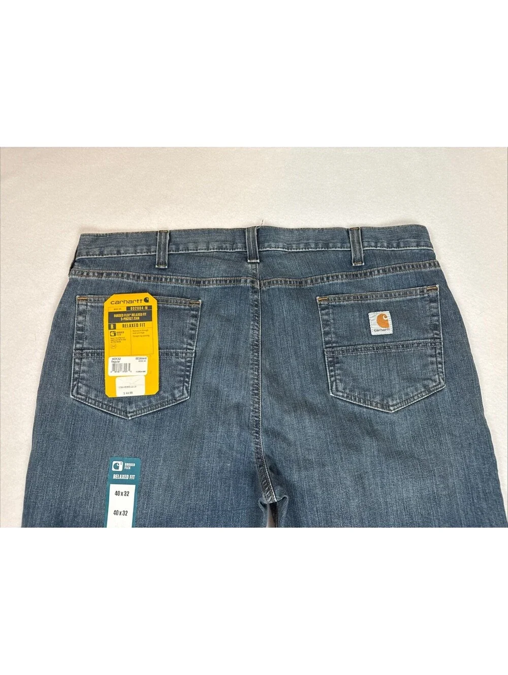 Carhartt Jeans Mens 40x32 Blue Denim Rugged Flex Relaxed Fit 5-Pocket BD2804-M